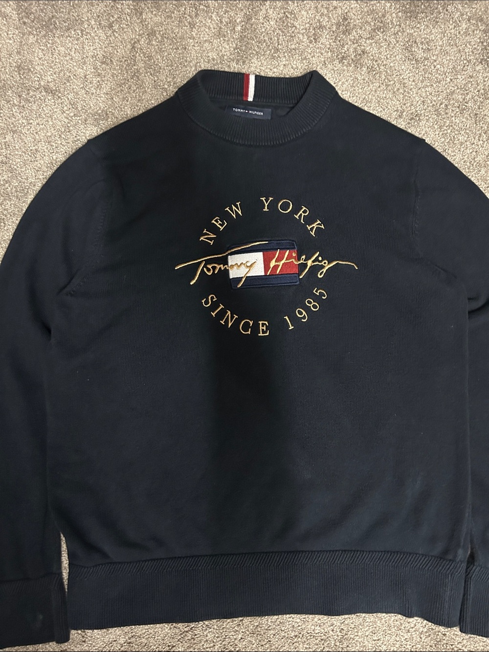 Vintage Tommy Hilfiger Navy Logo Crewneck Sweater